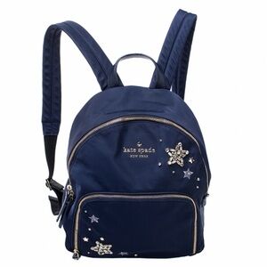 Kate Spade Navy Blue Nylon Embellished Hartley Watson Lane Backpack